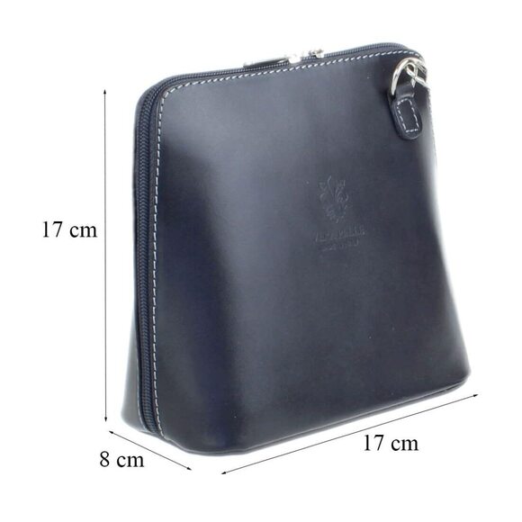 2886 Leather Rigid Cross Body Shoulder Bag Small Dark Red/Rose